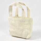 Off White Jute Tote Bag - 5" x 5" x 2" (Sold in a Pack of 6) (image for) Off White Jute Tote Bag - 5" x 5" x 2" (Sold in a Pack of 6)