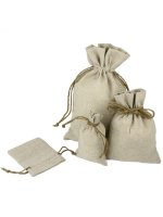 Linen Bags With Jute Drawstring (image for) Linen Bags With Jute Drawstring