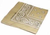 Paisley Bandana (100% Cotton) - Tan 22" x 22" 12 Pack (image for) Paisley Bandana (100% Cotton) - Tan 22" x 22" 12 Pack