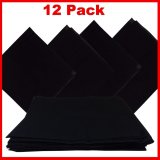 Solid Color Bandana - Black 27" x 27" 12 PACK (image for) Solid Color Bandana - Black 27" x 27" 12 PACK