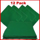 Solid Color Bandana - Green 27" x 27" 12 PACK (image for) Solid Color Bandana - Green 27" x 27" 12 PACK